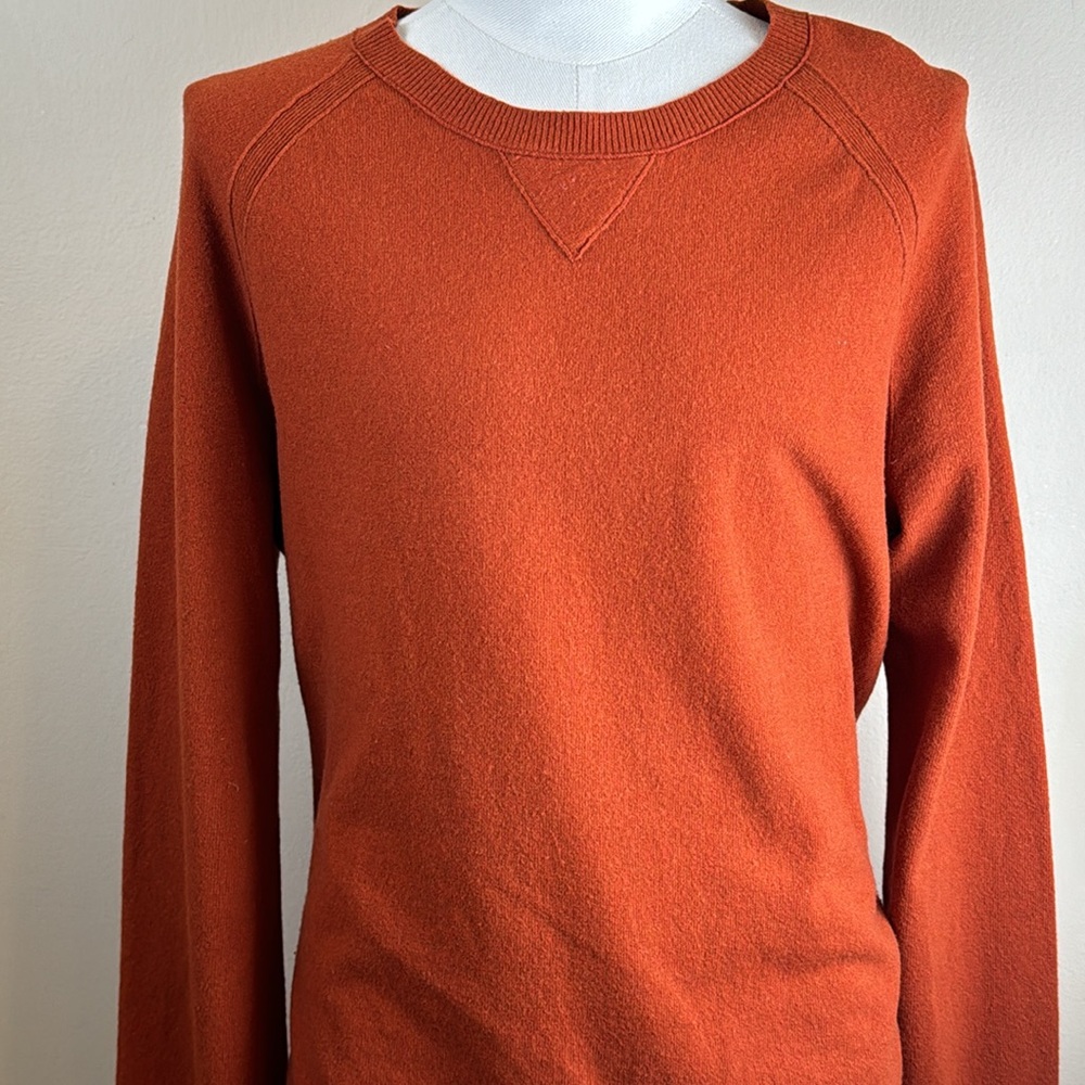 Banana Republic Men Sweater Large Orange Merino Wool Blend